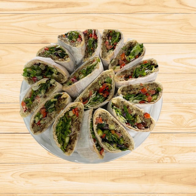 Falafel On Pita Platter.