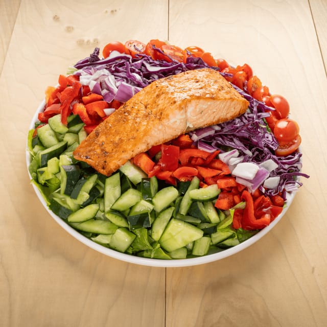 Whole Salmon Garden Salad.