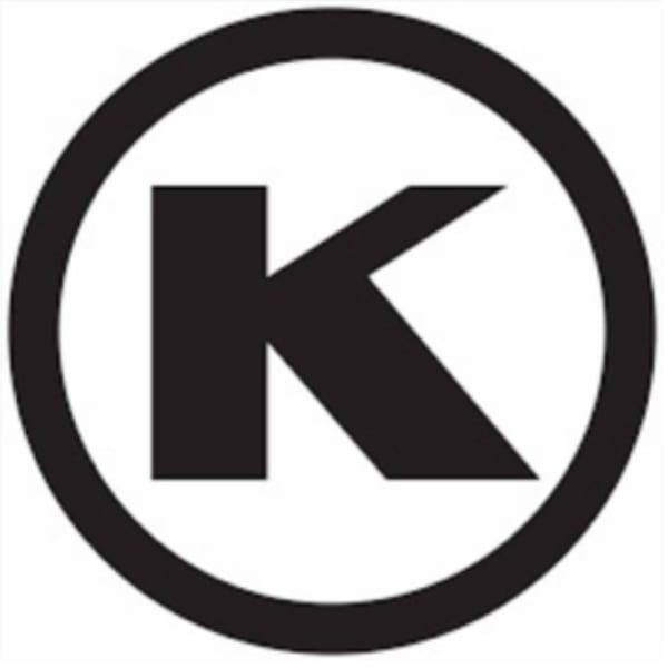 Black letter K inside a black circle, indicating kosher certification for Jerusalem Cafe.