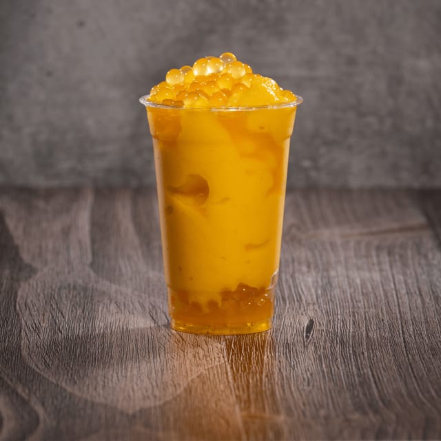 Mango Popping Boba Slush.