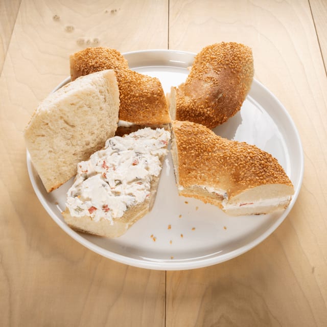 J-Bagel with Vegetable Cream Cheese.