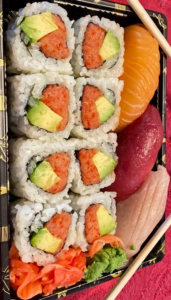 Tri-Color Sushi Combo Roll.
