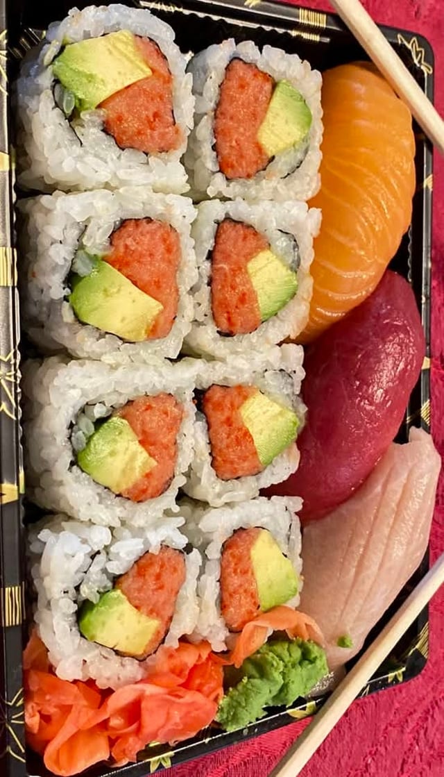 Tri-Color Sushi Combo Roll.