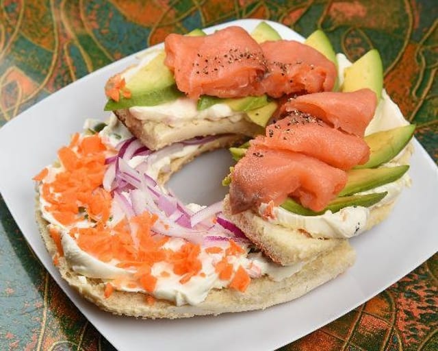 J-Bagel with Vegetable Cream Cheese.